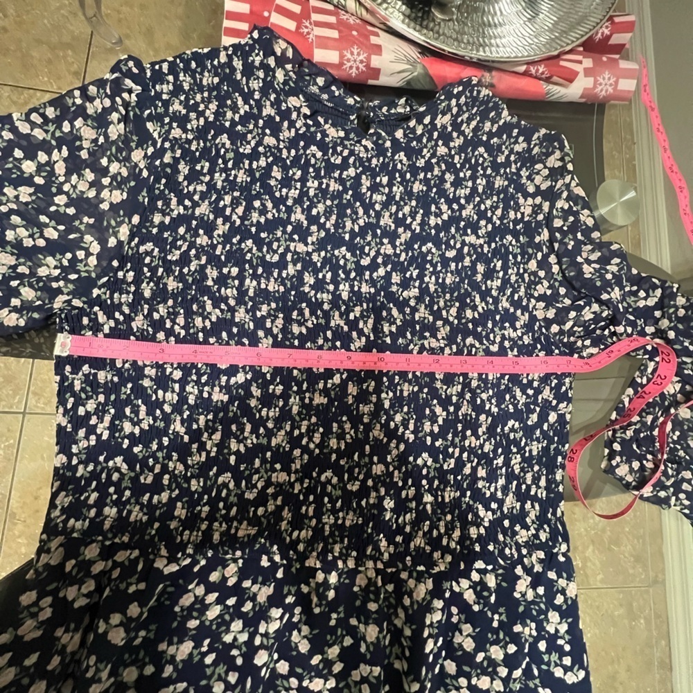 Floral Navy Blue Maxi Dress caja 1 - Picture 4 of 5